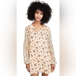 New Free People Womens Mini
Dress Tunic Tea Combo Beige
Cream Sz Small